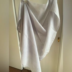 New Fabindia Kota 100% cotton shawl wrap stole Dupatta 46" x 102" silver gray